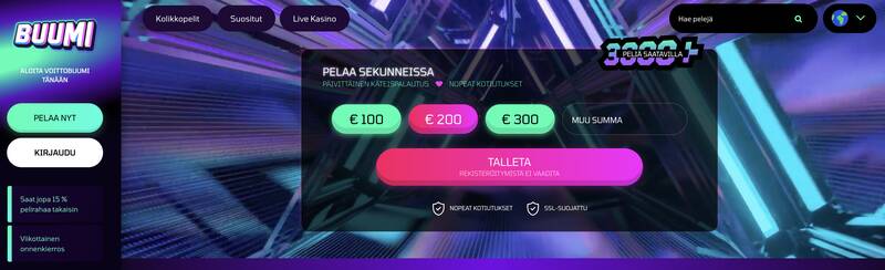 Buumi kasino screenshot